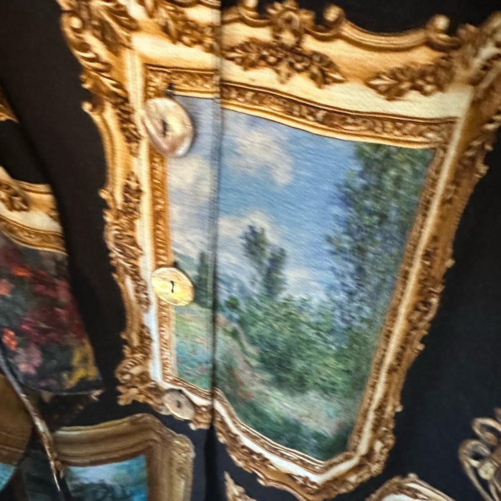 John Mark Black and Gold Art long sleeve blouse - Picture 6 of 16